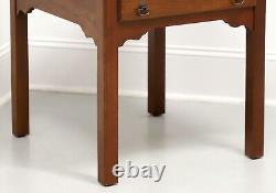 21st Century Cherry Chippendale Two-Drawer End Side Table