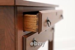 21st Century Cherry Chippendale Two-Drawer End Side Table