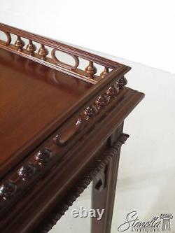 22488/22489 Pair Chippendale Style Gallery Top Mahogany End Tables New