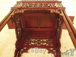 44176E Chinese Chippendale Pierced Carved Mahogany Occasional Table