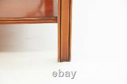 45x29x20 Yew Wood Chippendale Style Coffee Table with Glass Top