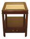 47840ec Century Glass Top Cherry Chippendale End Table