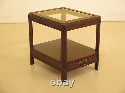 47840EC CENTURY Glass Top Cherry Chippendale End Table
