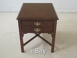 48115EC Pair PENNSYLVANIA HOUSE Chippendale Cherry 1 Drawer End Tables