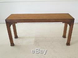 48370EC HENREDON Modern Chippendale Oak & Walnut Sofa Table