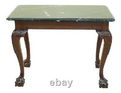 49331EC Marble Top Ball & Claw Mahogany Mixing Occasional Table