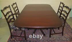 5 Piece Chippendale Antique Style Mahogany Dining Room Set Charak Furniture Co