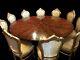 5 Ft To 7.11 Amazing Sunburst Flame Mahogany Jupe Circular Grand Dining Table