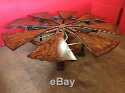 5 ft to 7.11 Amazing Sunburst Flame mahogany Jupe circular Grand dining table