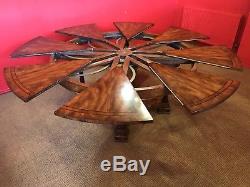 5 ft to 7.11 Stunning Sunburst Flame mahogany Jupe circular Grand dining table