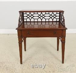 55560EC Chippendale Style Mahogany 1 Drawer Step Occasional Table