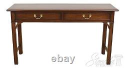 56149EC HENKEL HARRIS 2 Drawer Chippendale Mahogany Console Table