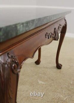 56566EC HICKORY CHAIR CO Chippendale Mahogany Marble Top Console Table