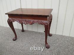 58349 Inlaid Mahogany Library Desk Console Table Stand Server Sideboard
