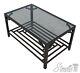 59328ec Modern Chippendale Design Heavy Iron Glass Top Coffee Table