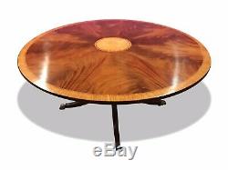 5ft Amazing Sunburst Flame mahogany circular Grand dining table, French polished