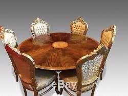 5ft Stunning Sunburst Flame mahogany circular Grand dining table