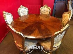 5ft William IV style Burr Walnut Grand dining table. Pro French polished