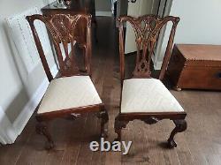 6 CRAFTIQUE Chippendale Mahogany Clawfoot Dining Chairs and table