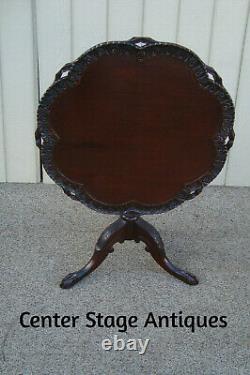 60606 CHARAK Hand Made Solid Mahogany Tilt Top Lamp Table Stand QUALITY