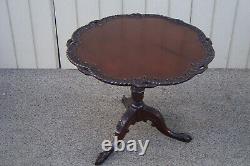 60606 CHARAK Hand Made Solid Mahogany Tilt Top Lamp Table Stand QUALITY
