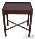 60685ec Councill Mahogany Chippendale Style Stretcher Base Lamp Table
