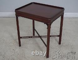 60685EC COUNCILL Mahogany Chippendale Style Stretcher Base Lamp Table