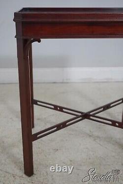 60685EC COUNCILL Mahogany Chippendale Style Stretcher Base Lamp Table