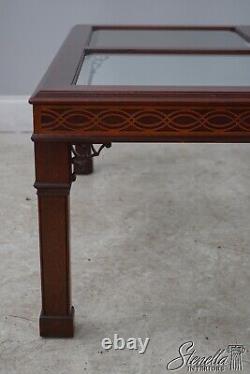 60779EC KINDEL Chippendale Mahogany Glass Top Coffee Table