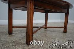 60881EC Cherry Chippendale Butler Coffee Table w. Glass Top