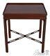 61299ec Councill Chippendale Style Mahogany Lamp Table W. Stretcher Base