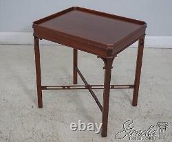 61299EC COUNCILL Chippendale Style Mahogany Lamp Table w. Stretcher Base
