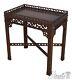61326ec Maitland Smith Leather Top Chippendale Mahogany Tea Table