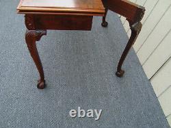 61352 Banded Mahogany Flip Top Dining Table with Claw feet