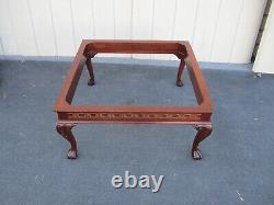 63903 Solid Mahogany Chippendale Glass Top Coffee Table Stand
