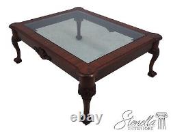 64173EC HENKEL HARRIS Ball & Claw Mahogany Glass Top Coffee Table