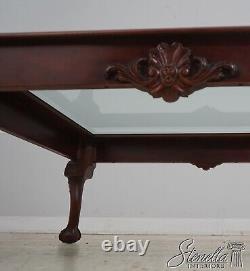 64173EC HENKEL HARRIS Ball & Claw Mahogany Glass Top Coffee Table