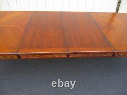 64325 Antique Mahogany Oriental Dining Table with 2 leafs TOP 42 x 110 with leaf