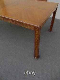 64325 Antique Mahogany Oriental Dining Table with 2 leafs TOP 42 x 110 with leaf
