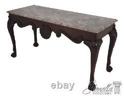 64606EC BAKER Marble Top Paw Foot Mahogany Console Table