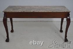 64606EC BAKER Marble Top Paw Foot Mahogany Console Table