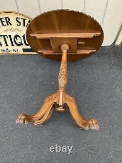 65053 Solid Mahogany Tilt Top Lamp Table Stand
