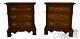 65306ec Pair Lexington 3 Drawer Chippendale Oak Nightstands