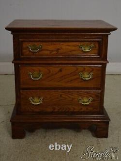 65306EC Pair LEXINGTON 3 Drawer Chippendale Oak Nightstands