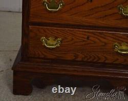 65306EC Pair LEXINGTON 3 Drawer Chippendale Oak Nightstands