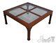 66525ec Kindel Chippendale Mahogany Glass Top Coffee Table