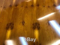 7.3ft Designer Art Deco style Burr Yew tree dining table Pro French polished