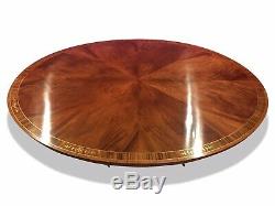 7.3ft Stunning Sunburst Flame mahogany Oval Grand dining table. French polished