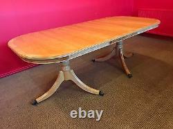 7.6ft ART DECO GRAND STYLE CHERRY WOOD DINING TABLE PRO FRENCH POLISHED