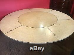 7.6ft Stunning Burr Walnut Jupe circular dining table, pro French Polished
